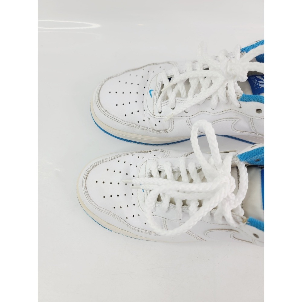 Nike Air Force 1 Leather Casual Sneakers Men's Size 8 White/Blue - Picture 4 of 11